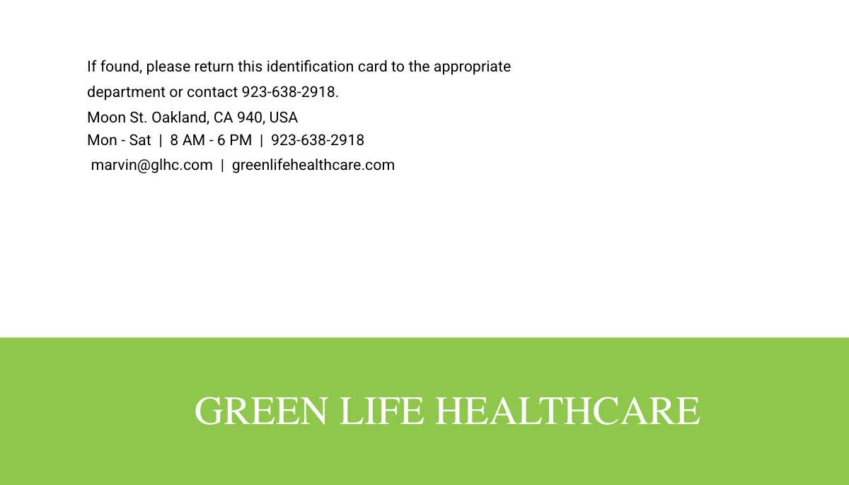 Free Printable Healthcare ID Card Template to Edit Online