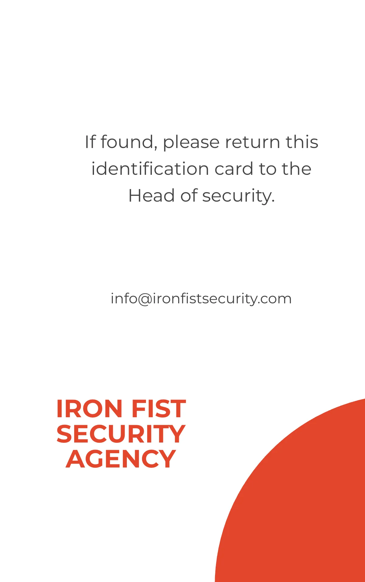 Free Private Security ID Card Template to Edit Online