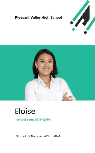Free School ID Card Format Template to Edit Online