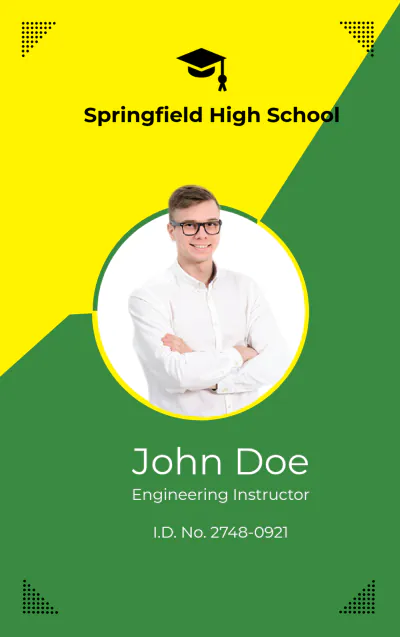 Free School Teacher ID Card Template to Edit Online