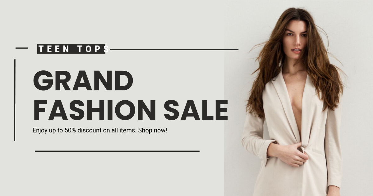 Free Grand Fashion Sale Facebook Post Template to Edit Online