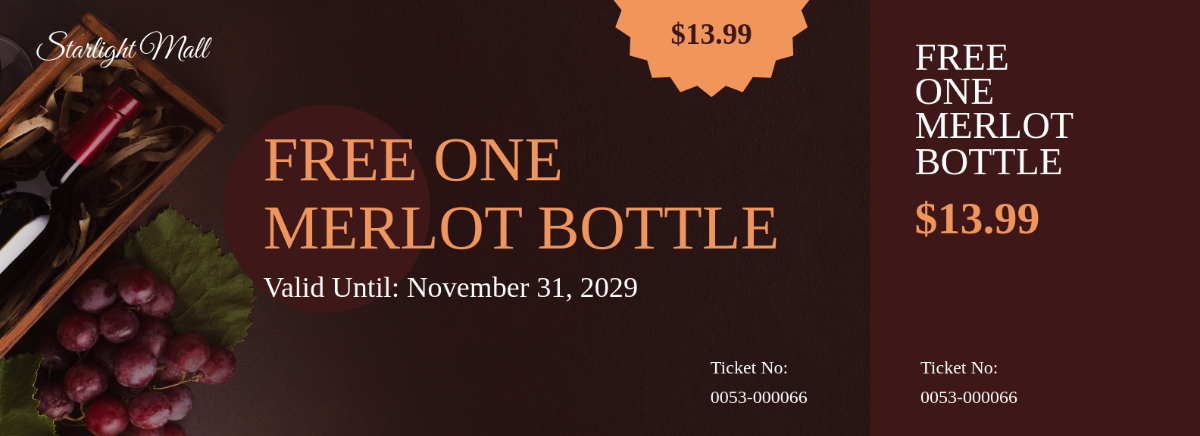 Wine Drink Ticket Template