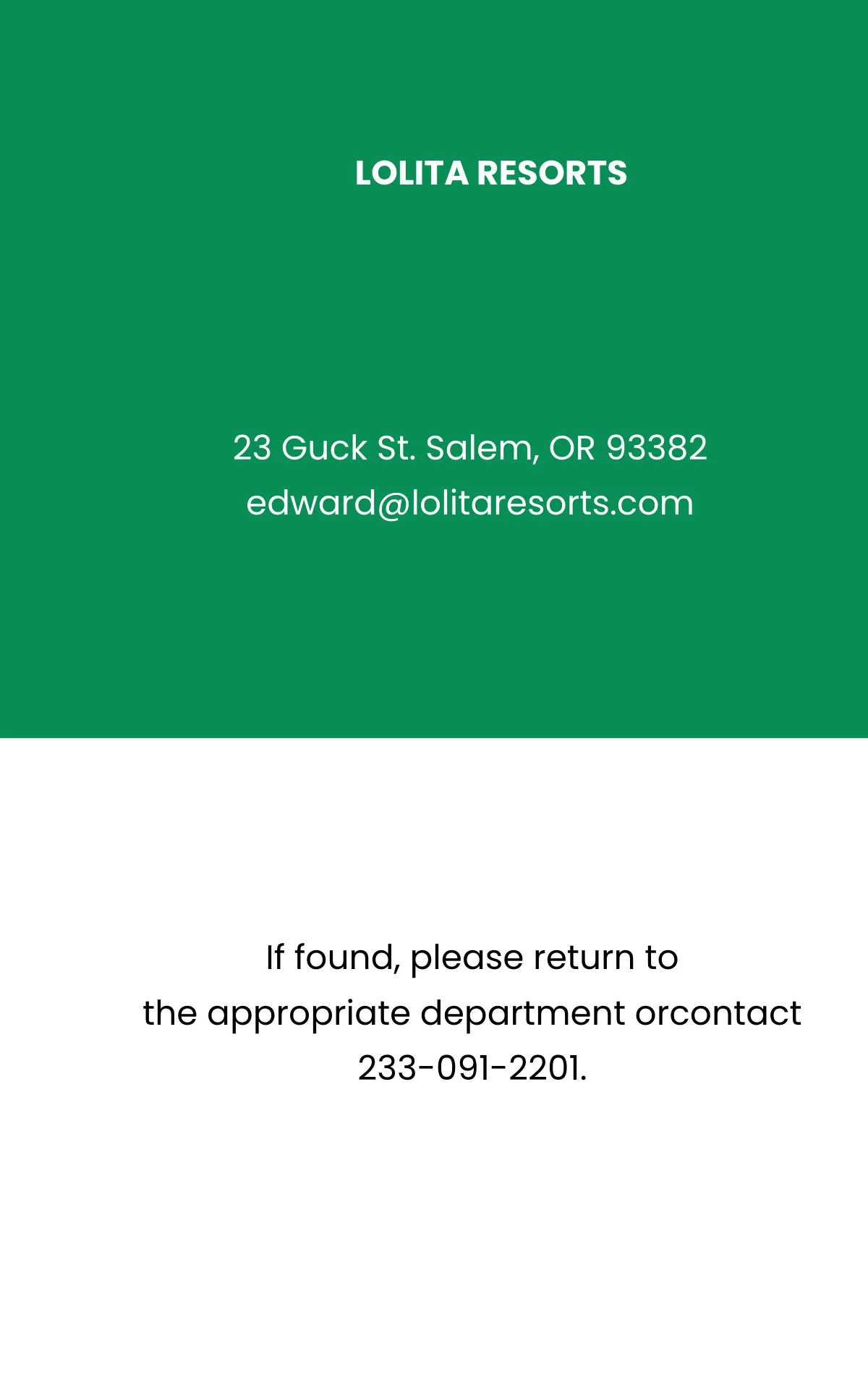 Free Resort ID Card Template to Edit Online