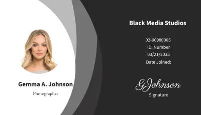Free Sample Photographer ID Card Template to Edit Online