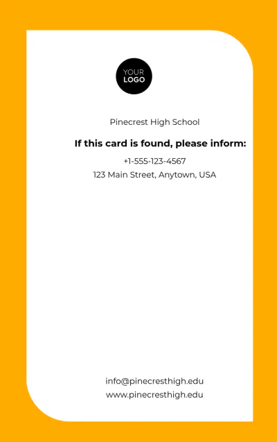 Free Editable School ID Card Template to Edit Online