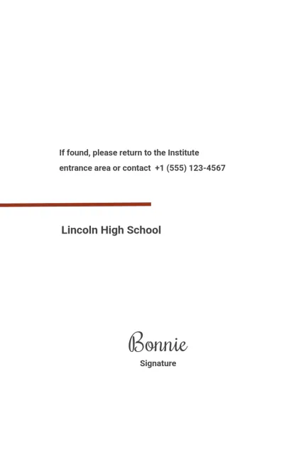 Free School ID Card Template to Edit Online