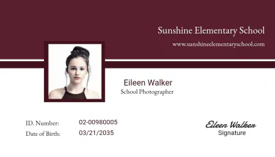 Free School Photographer ID Card Template to Edit Online