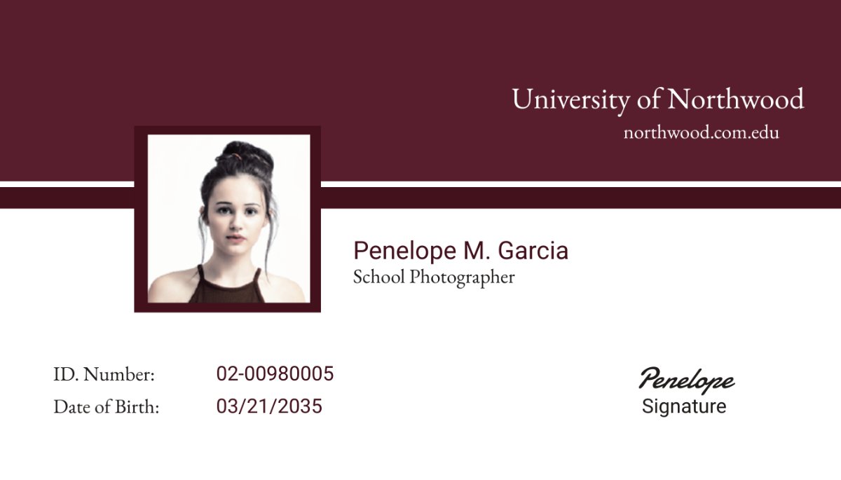 School Photographer ID Card Template