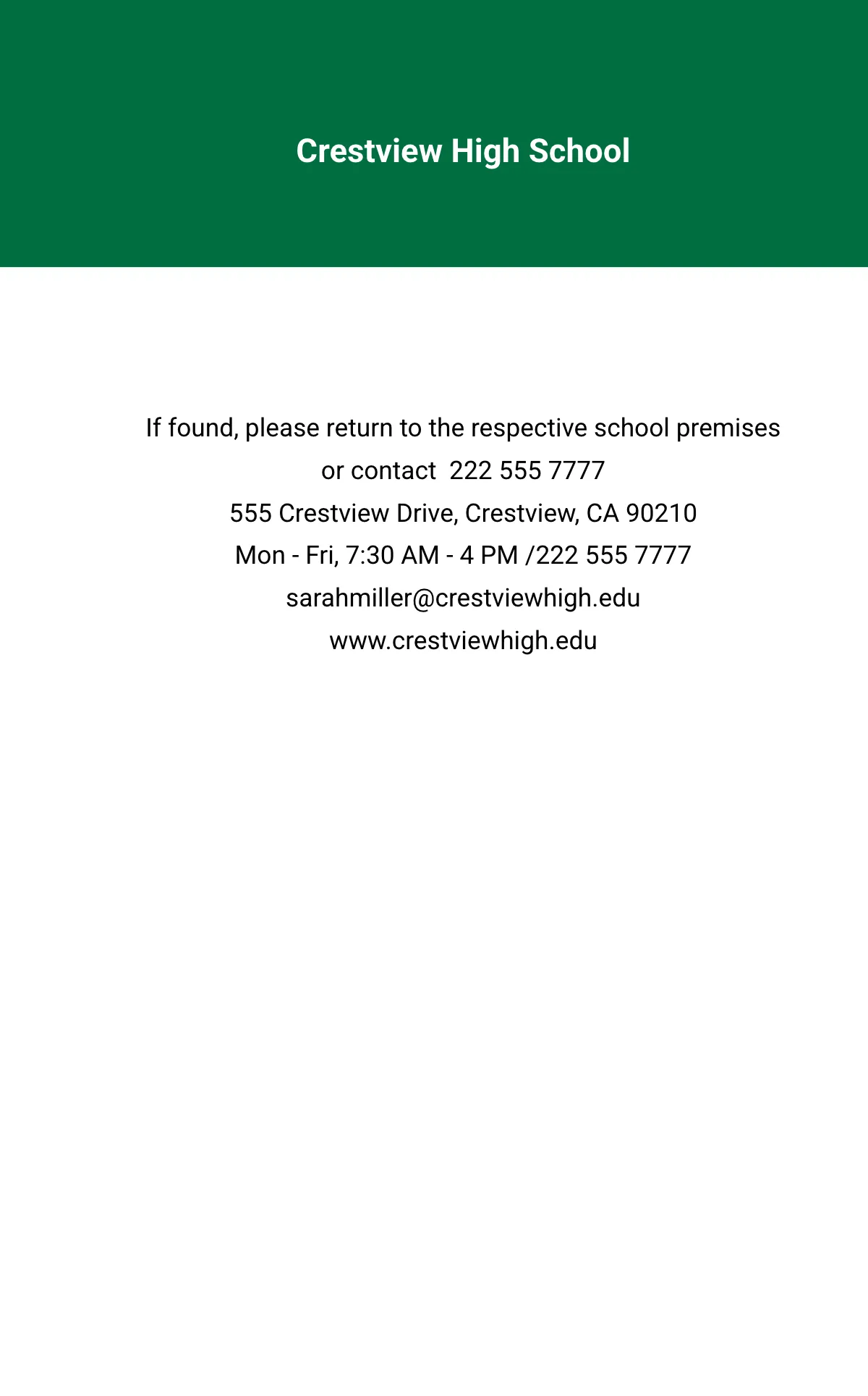 Free Elegant School Principal ID Card Template to Edit Online