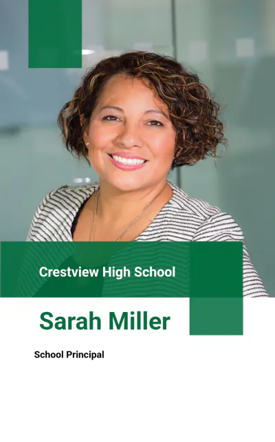 Free Elegant School Principal ID Card Template to Edit Online