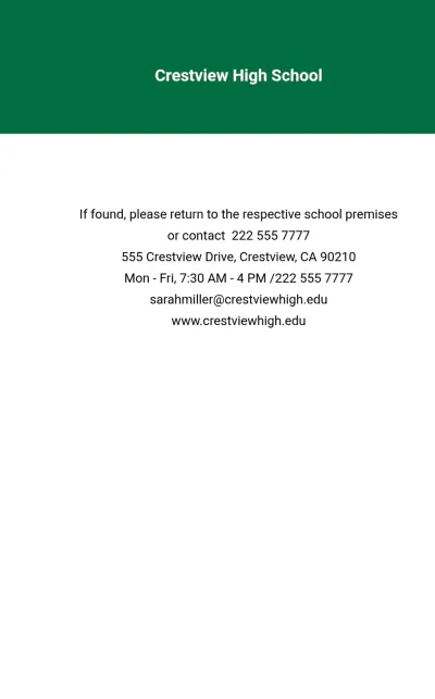 Free Elegant School Principal ID Card Template to Edit Online