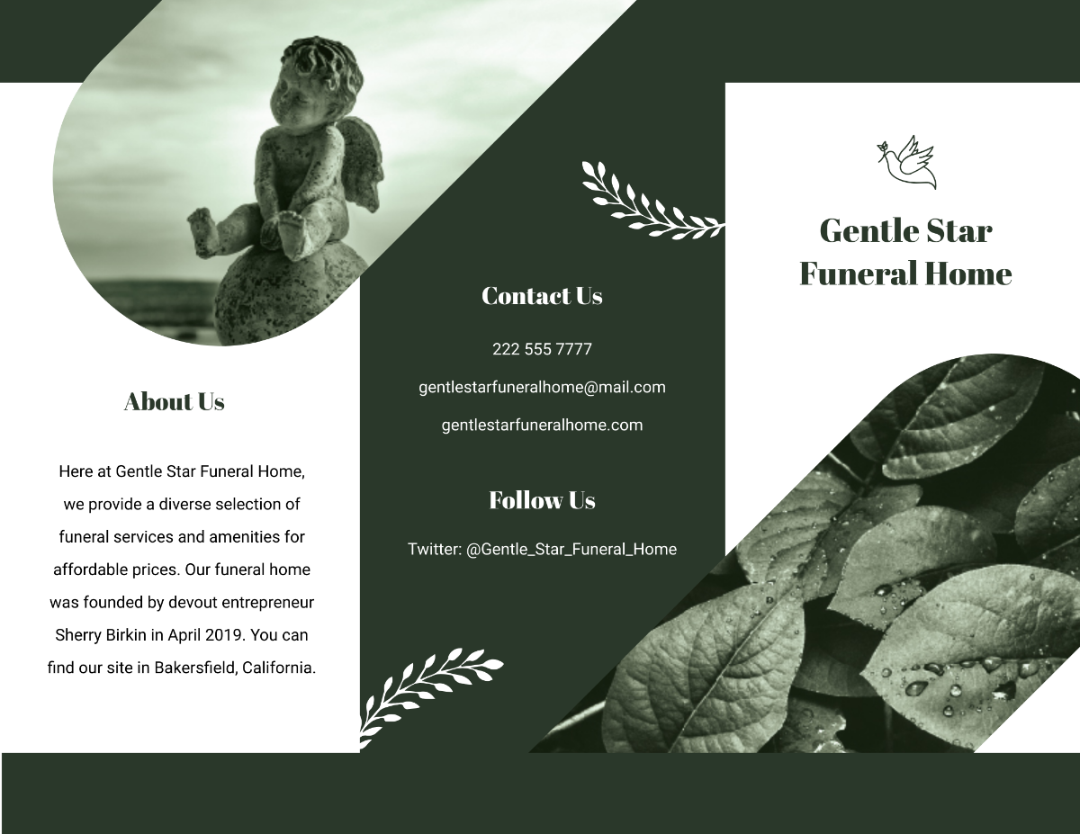 Editable Funeral Service Tri-Fold Brochure Template - Edit Online & Download