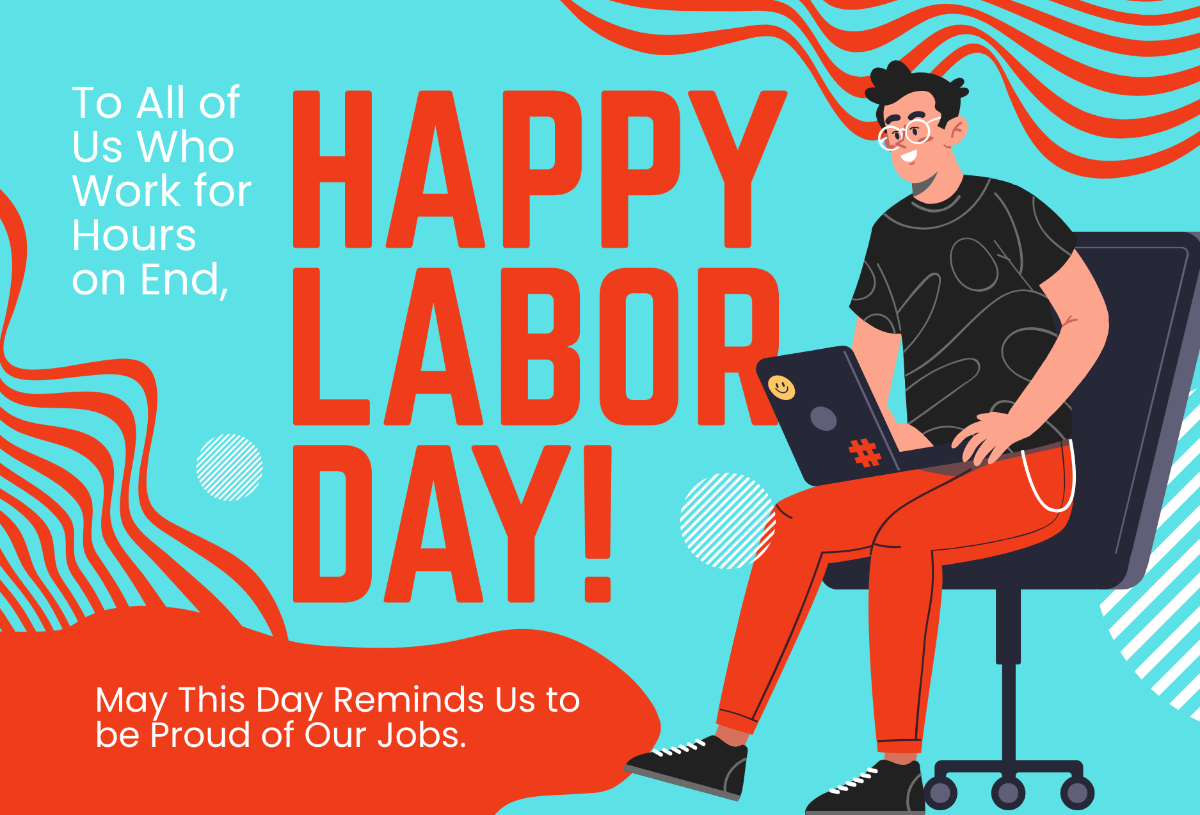Labor Day Holiday Greeting Card Template