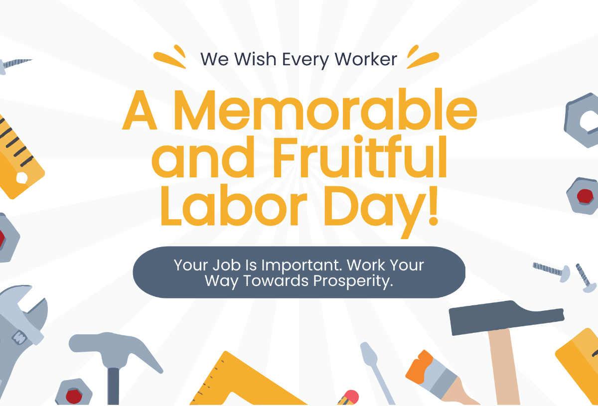 Free Labor Day Wishes Greeting Card Template