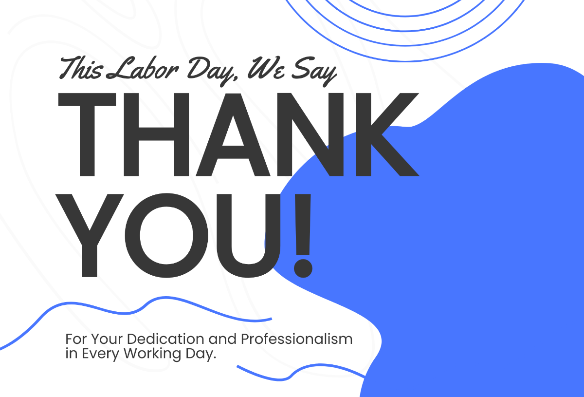 Labor Day Thank You Greeting Card Template