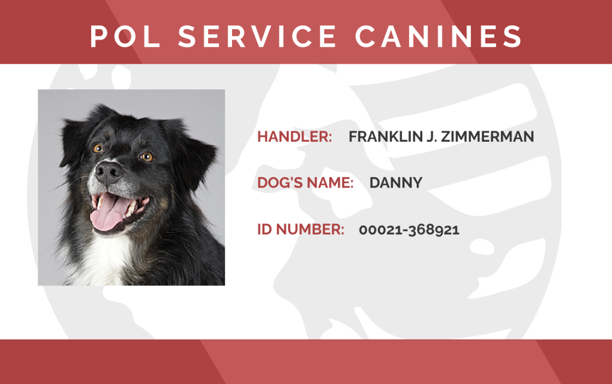 Service Dog Animal ID Card Format