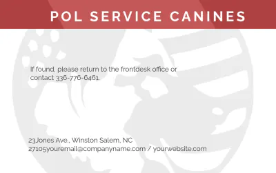 Free Service Dog Animal ID Card Format Template to Edit Online
