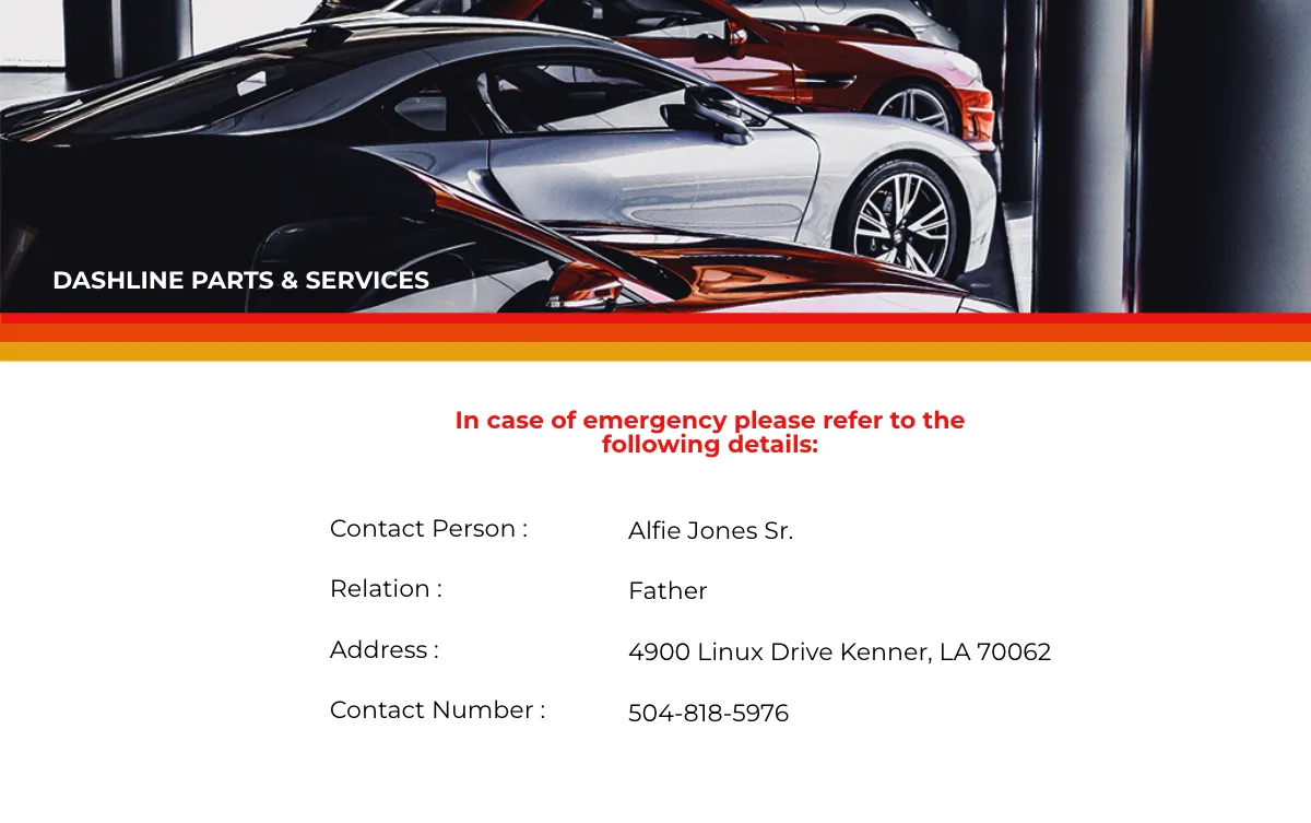 Free Service ID Card Format Template to Edit Online