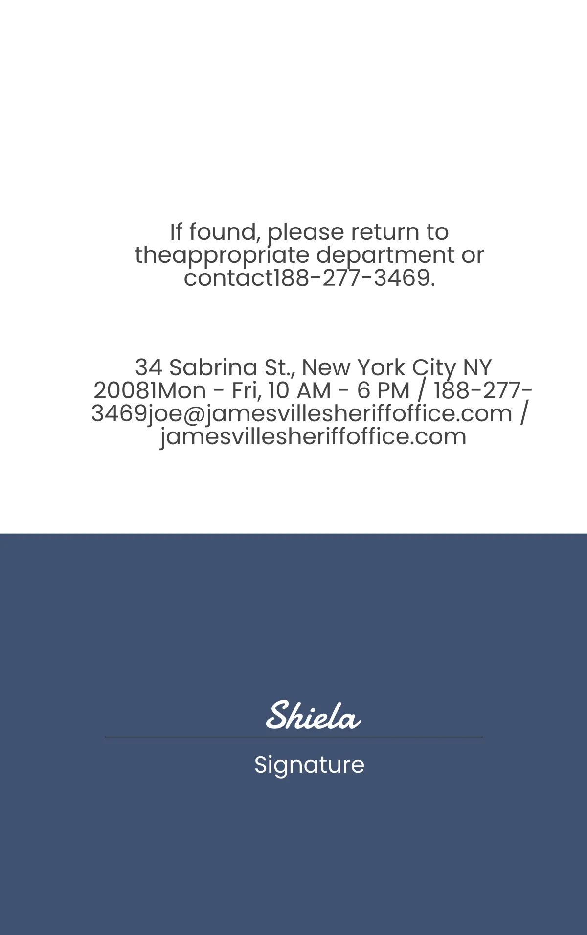 Free Sherif ID Card Template to Edit Online