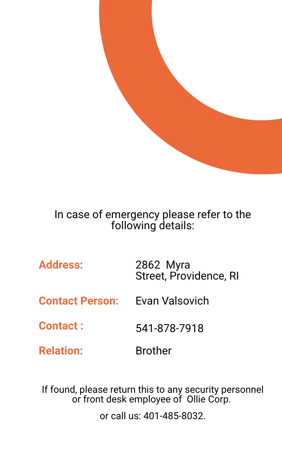 Free Simple Corporate ID Card Template to Edit Online