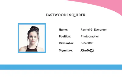 Free Simple Photographer ID Card Template to Edit Online