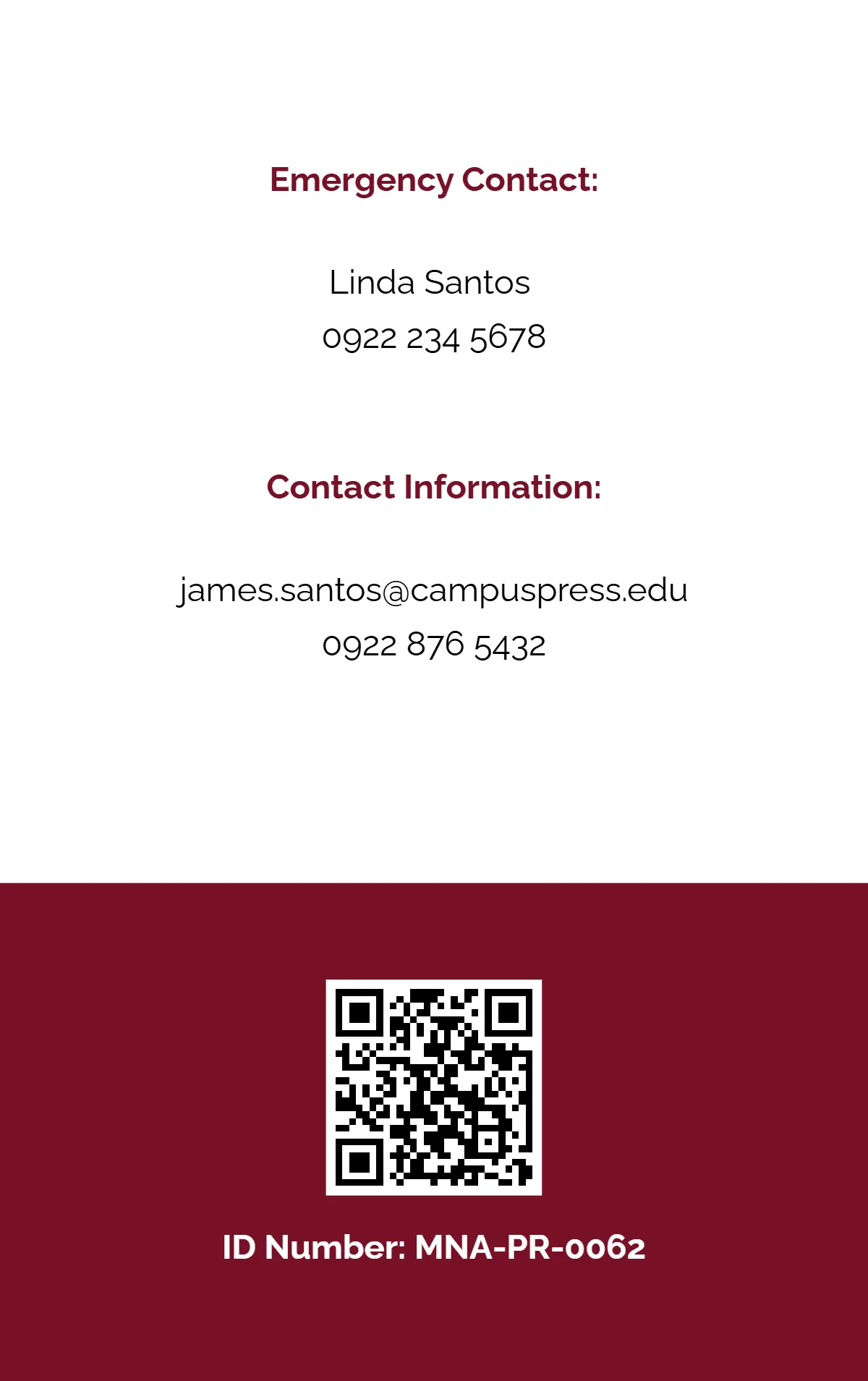 Free Simple Press ID Card Template to Edit Online