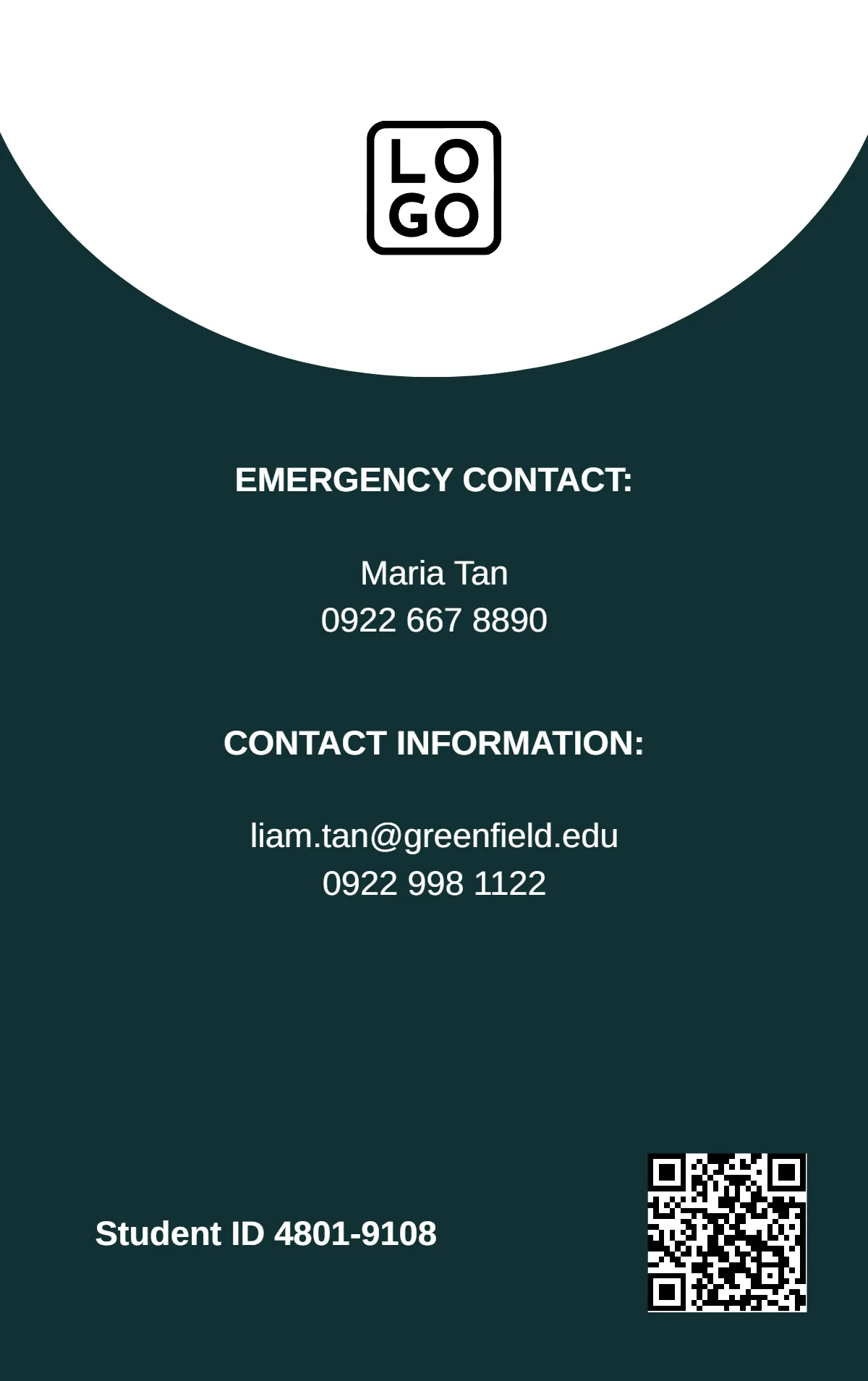 Free Simple Student ID Card Template to Edit Online