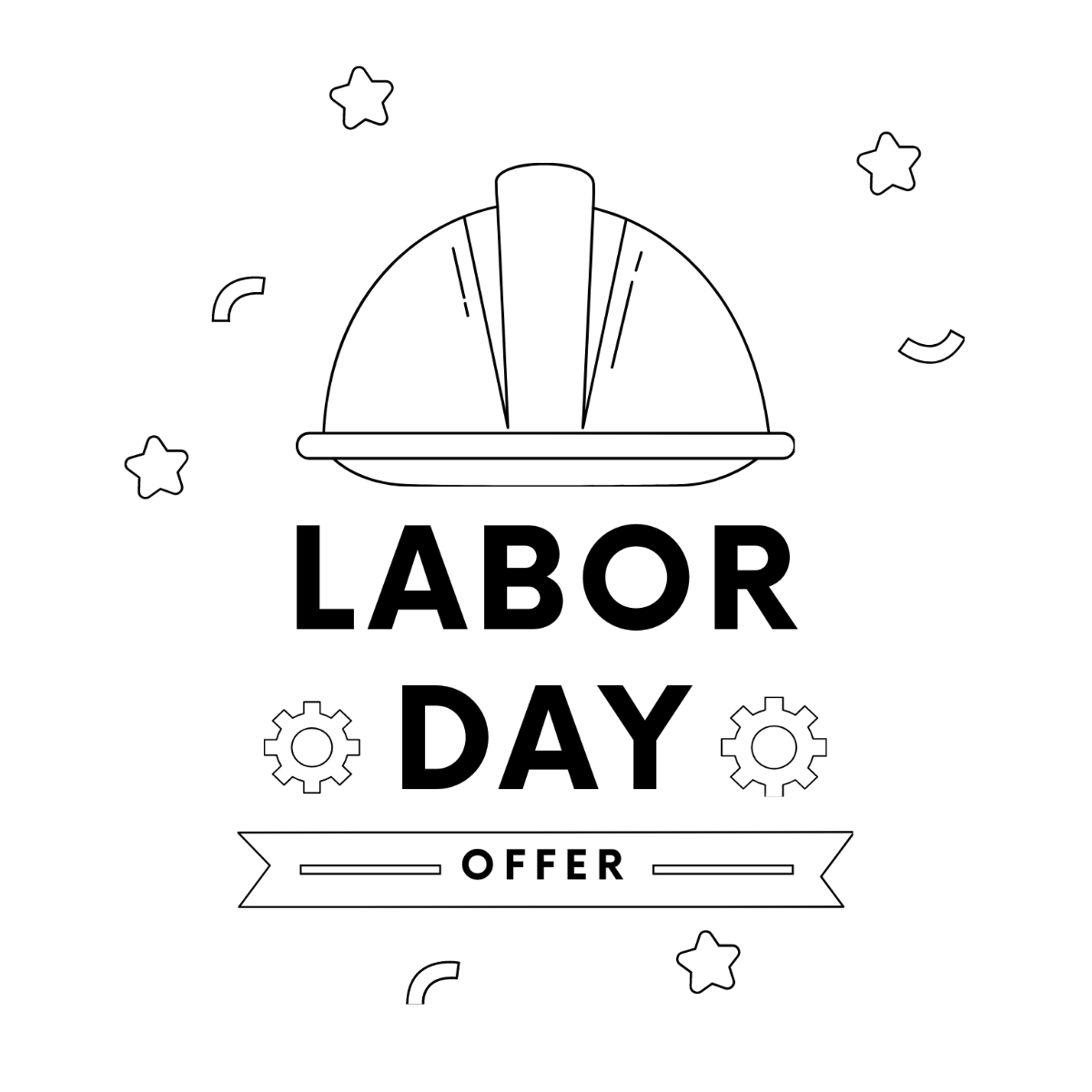 Free Labor Day Promotion Drawing Template