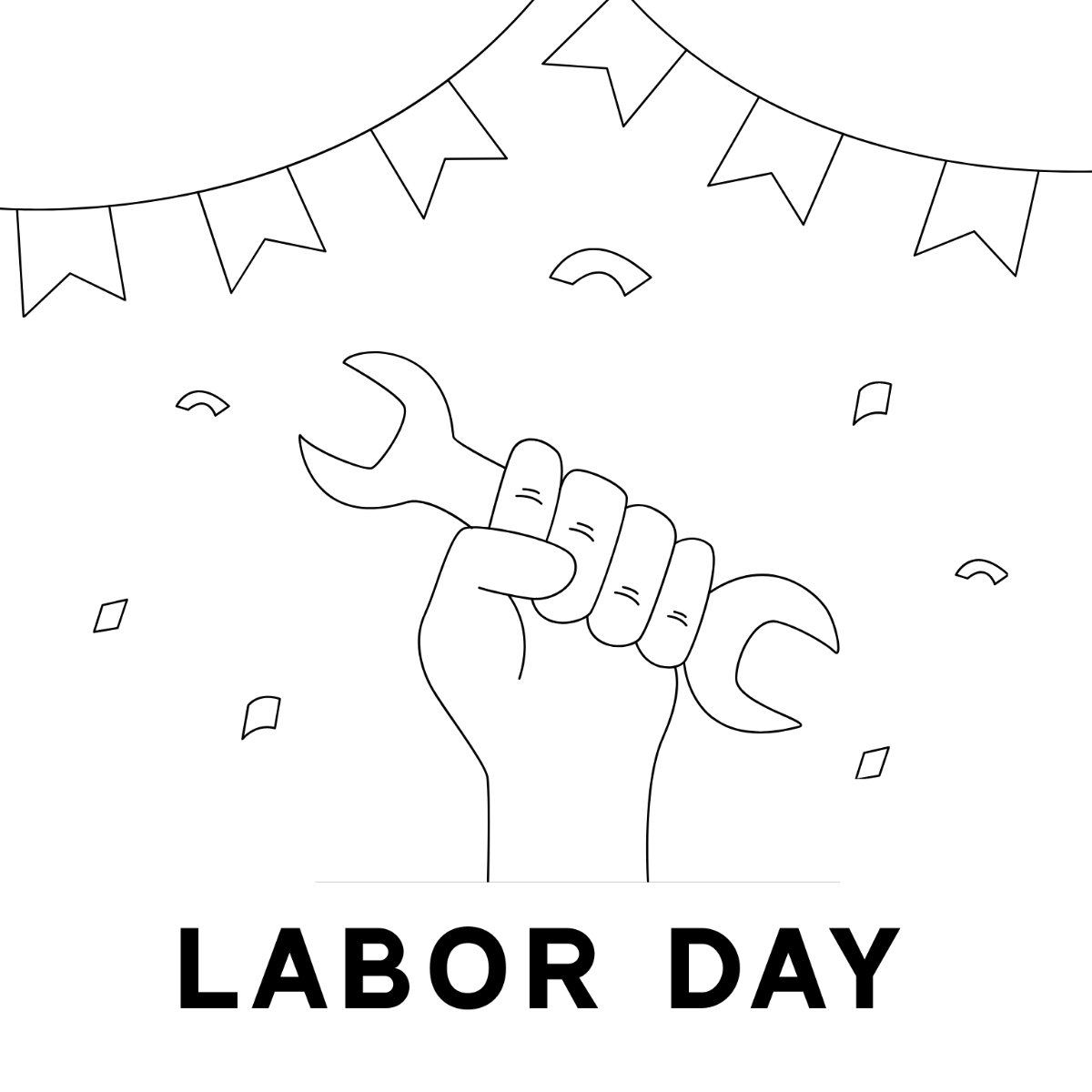 Labor Day Vector Art Drawing Template