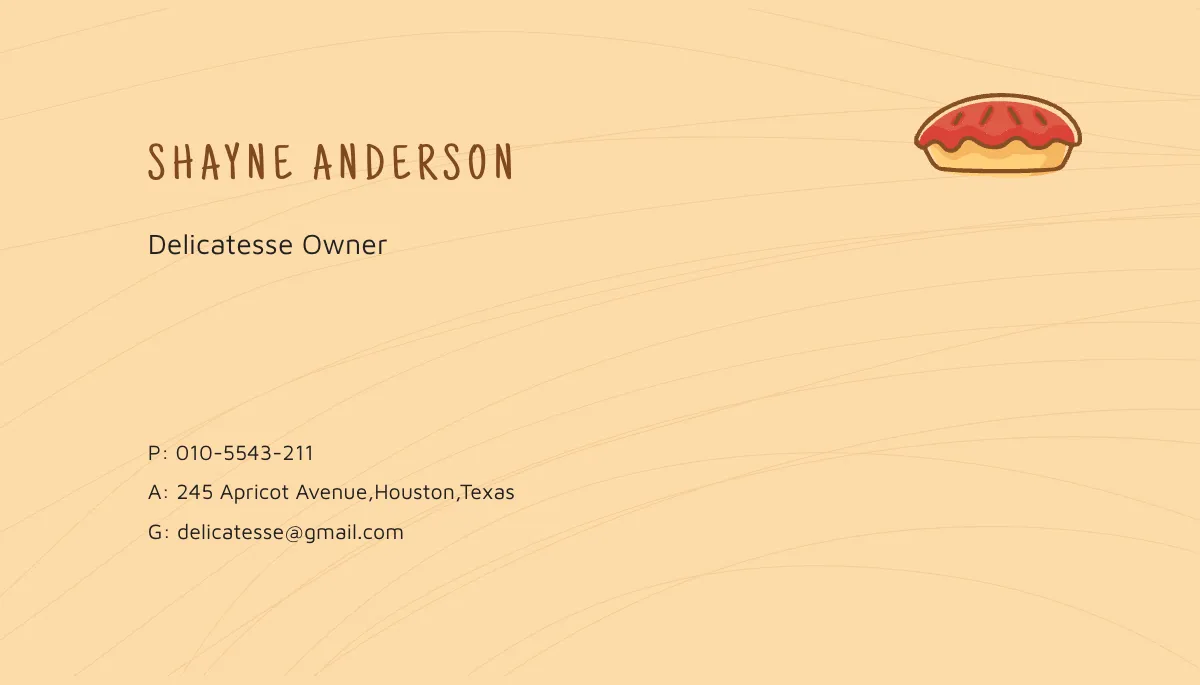 Free Cake Shop Business Card Template to Edit Online