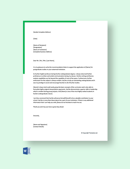 FREE Reference Letter for Employee Leaving Template - Word | Google ...