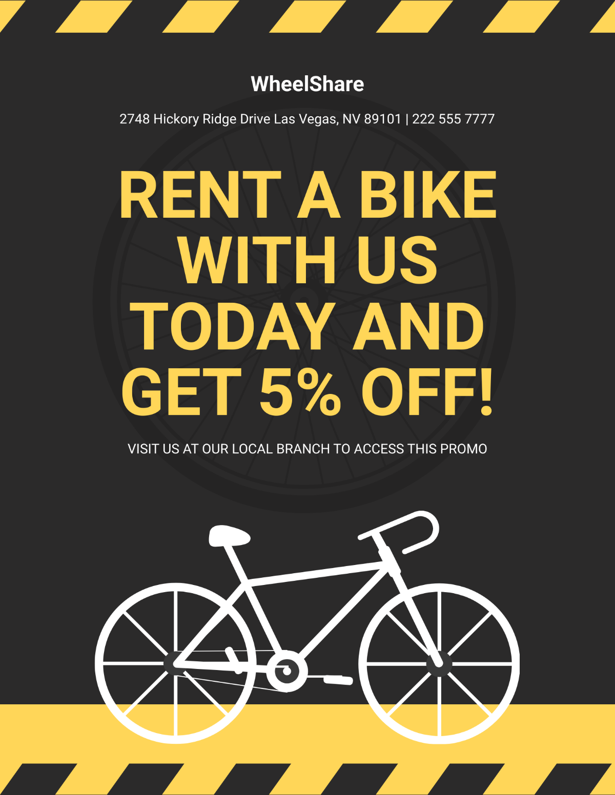 Free Bike For Rent Flyer Template