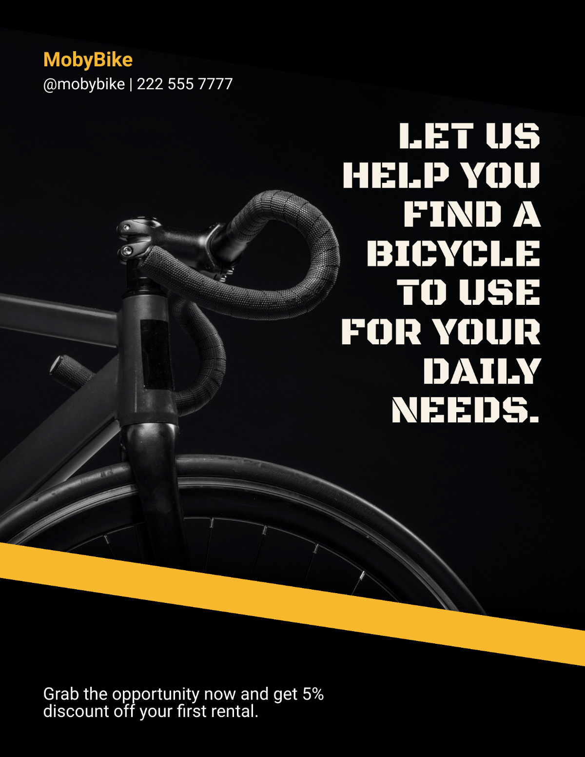 Bicycle For Rent Flyer Template - Edit Online & Download