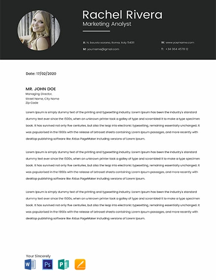 Marketing Analyst Resume Template - Word, Apple Pages, PSD, Publisher