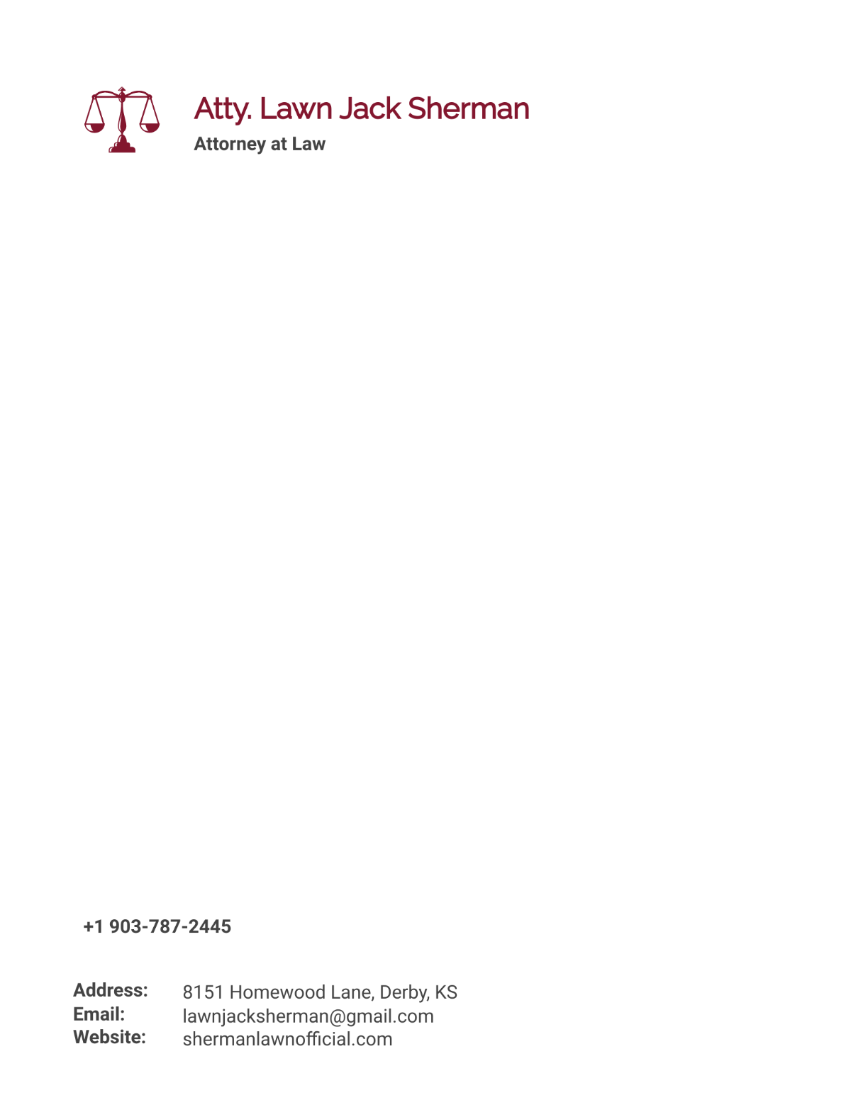 Attorney at Law Letterhead Template