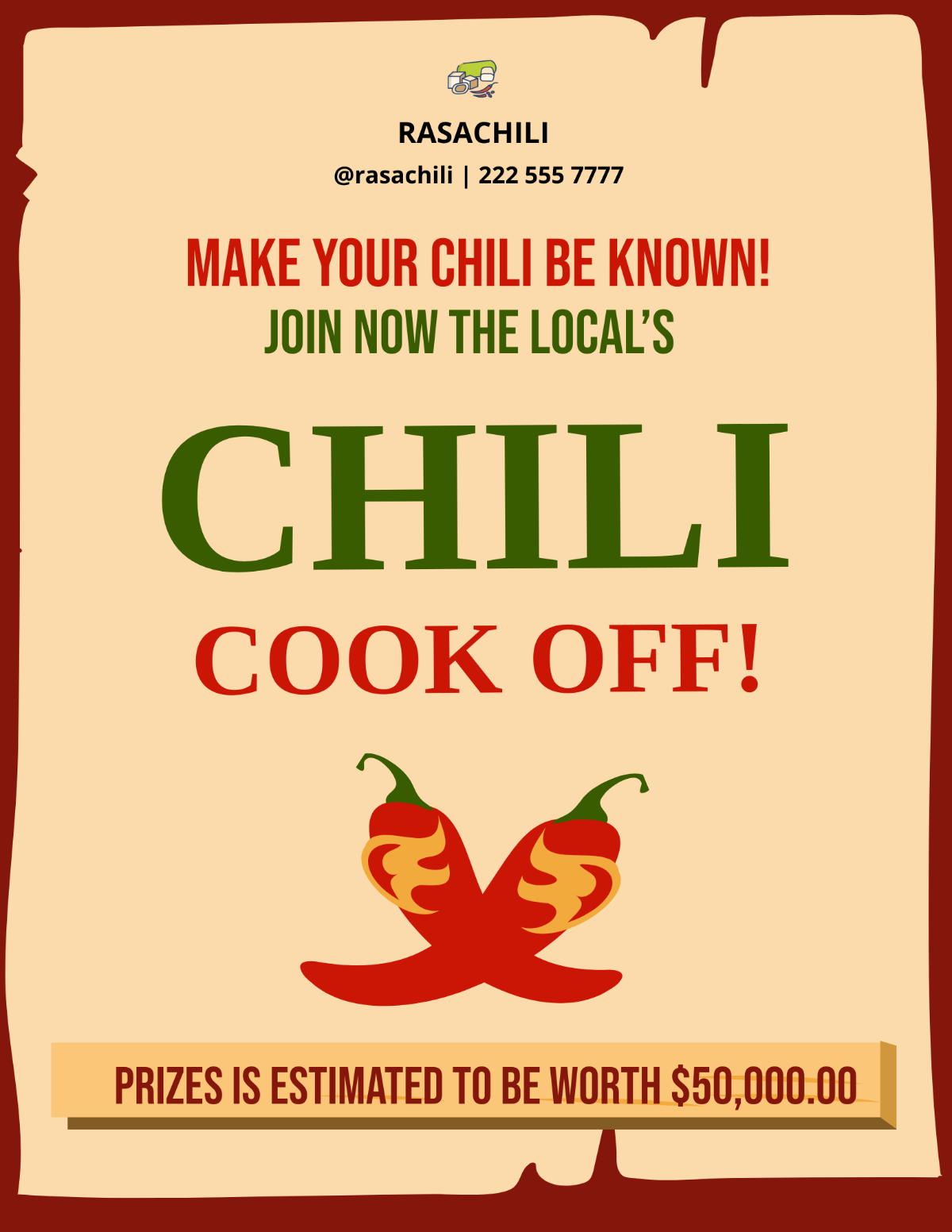 Special Chili Cook Off Flyer Template - Edit Online & Download