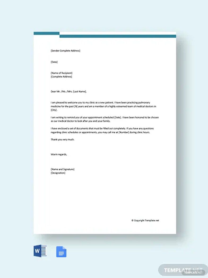 Doctor Letter For Patient Template