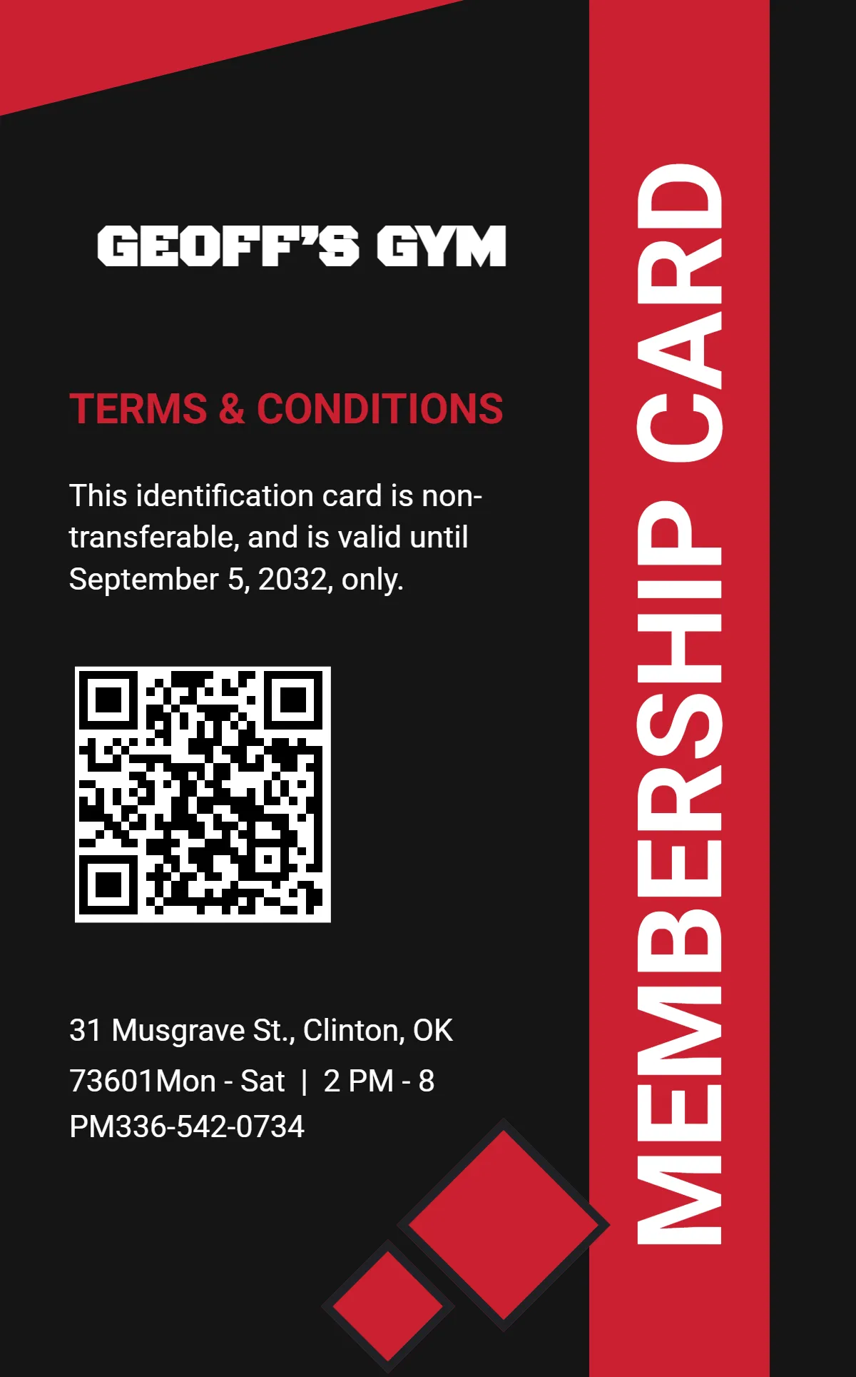 Free Membership ID card Template to Edit Online