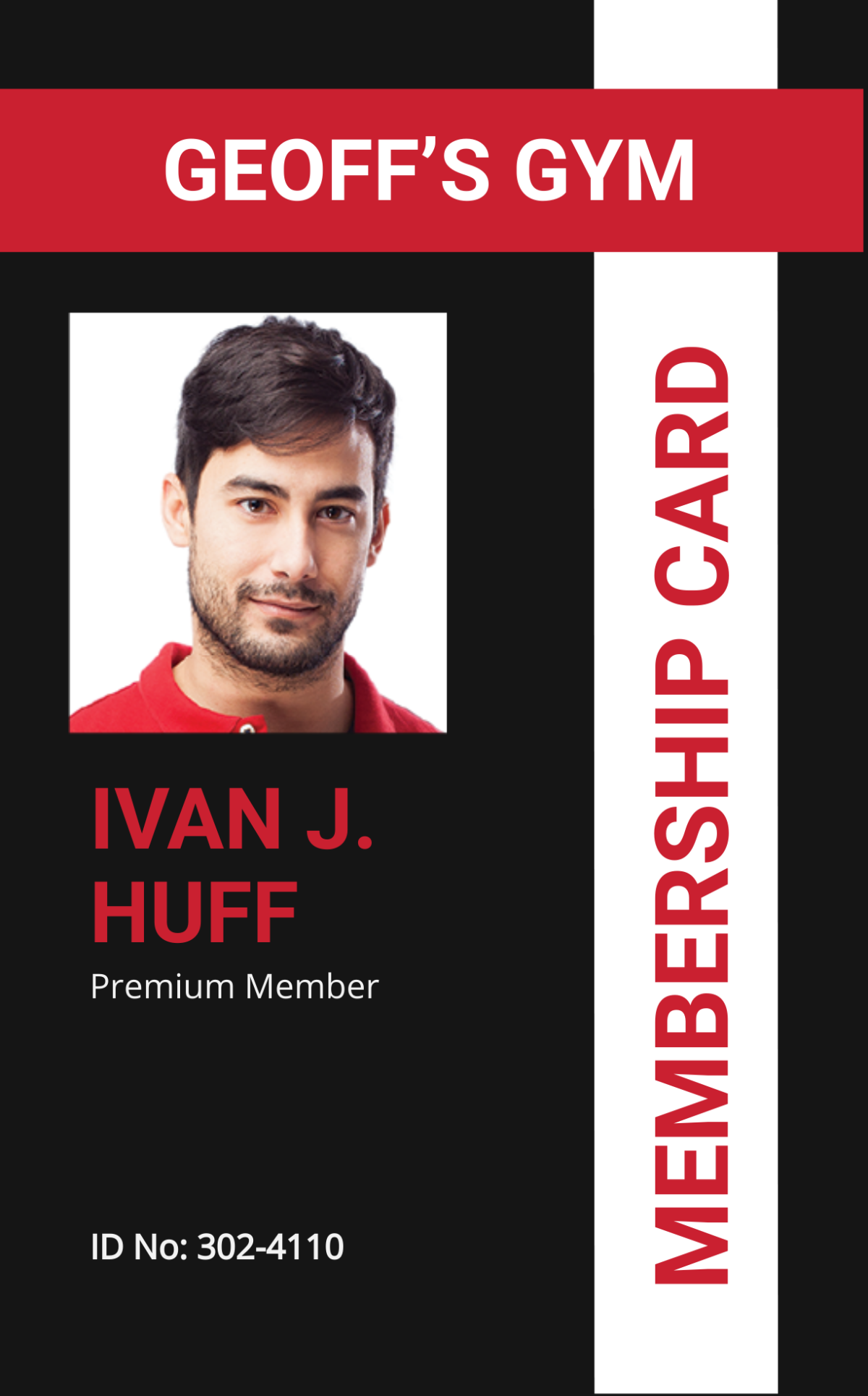 Membership ID card template
