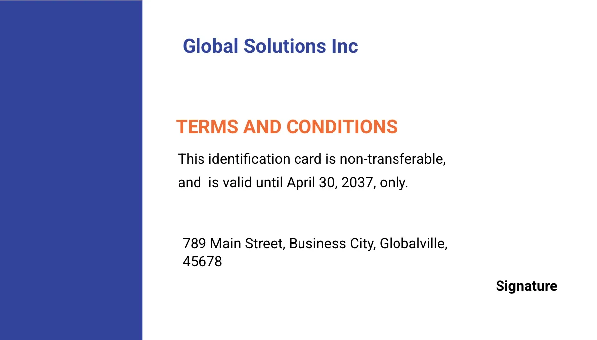 Free Official Company ID Card Template to Edit Online