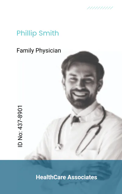 Free Physician ID Card Template to Edit Online