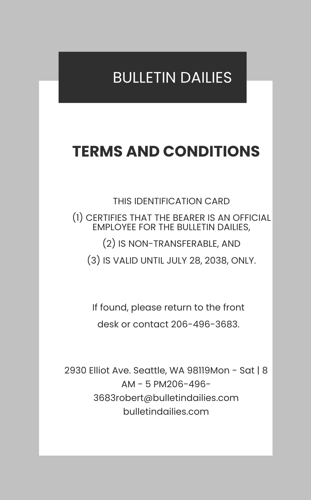 Free Portrait ID Card Template to Edit Online