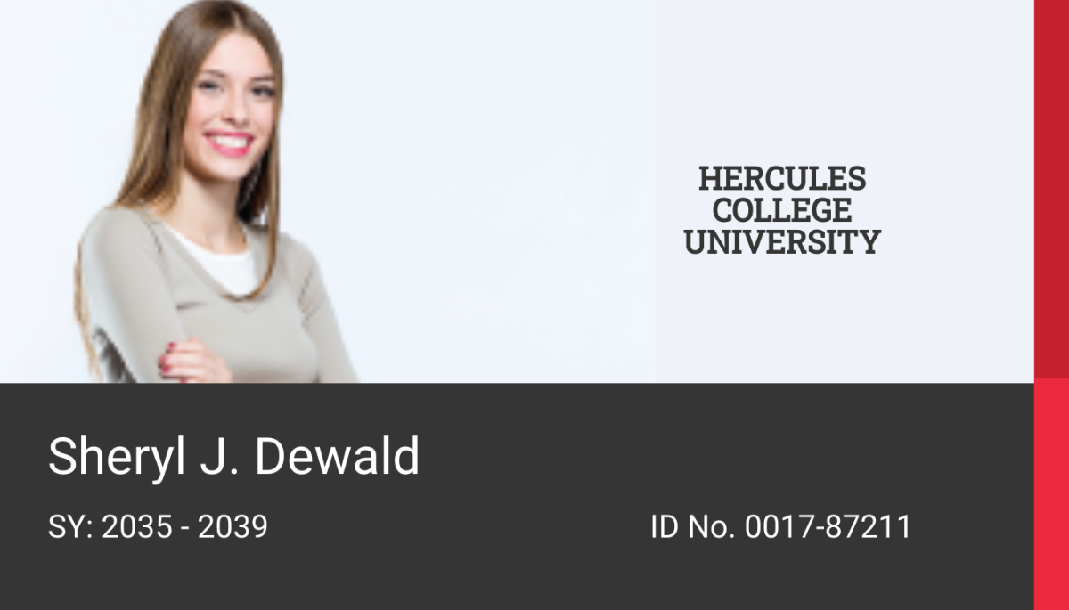 Printable College ID Card Template