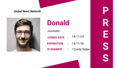 Free Press ID Card Format Template to Edit Online
