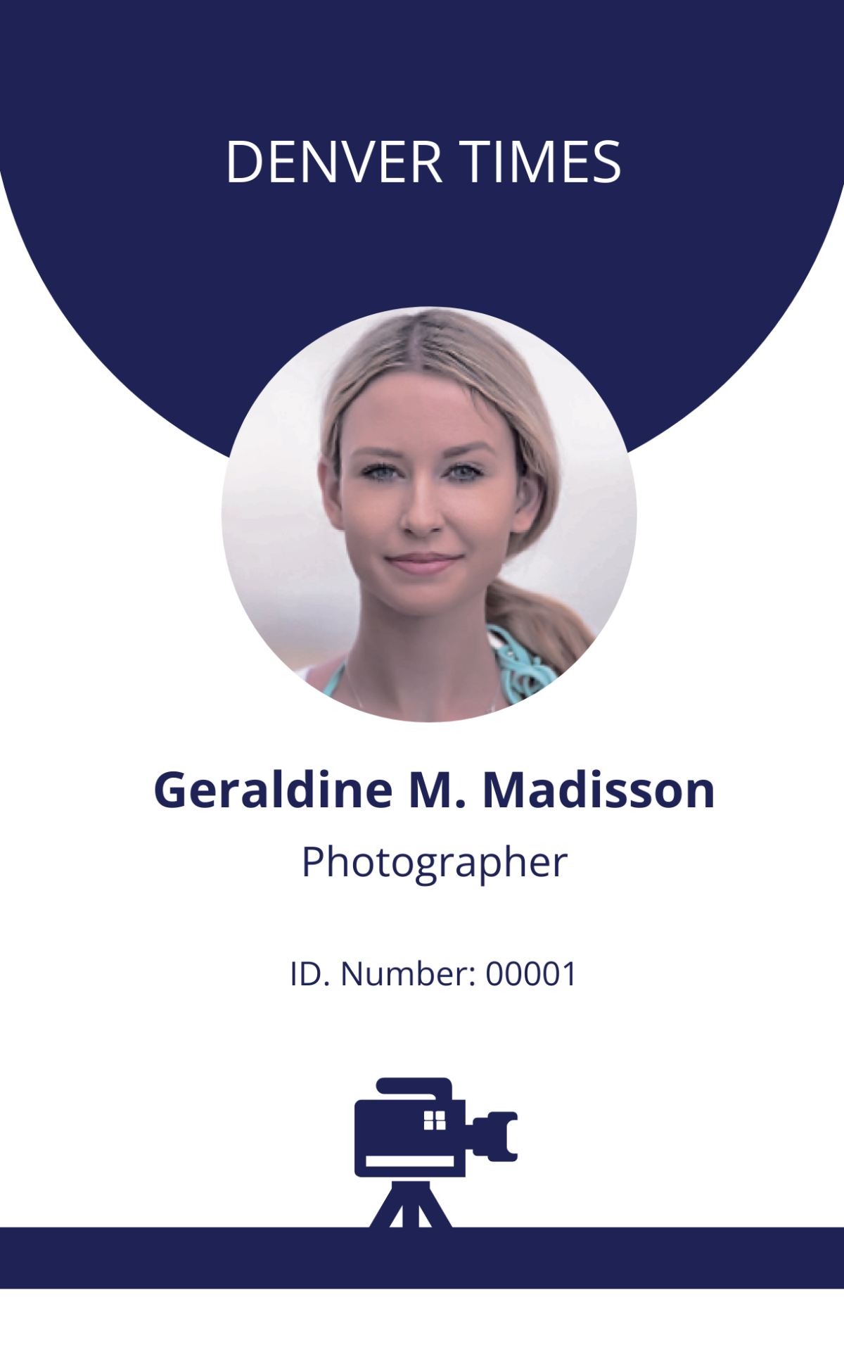 Printable Photographer ID Card