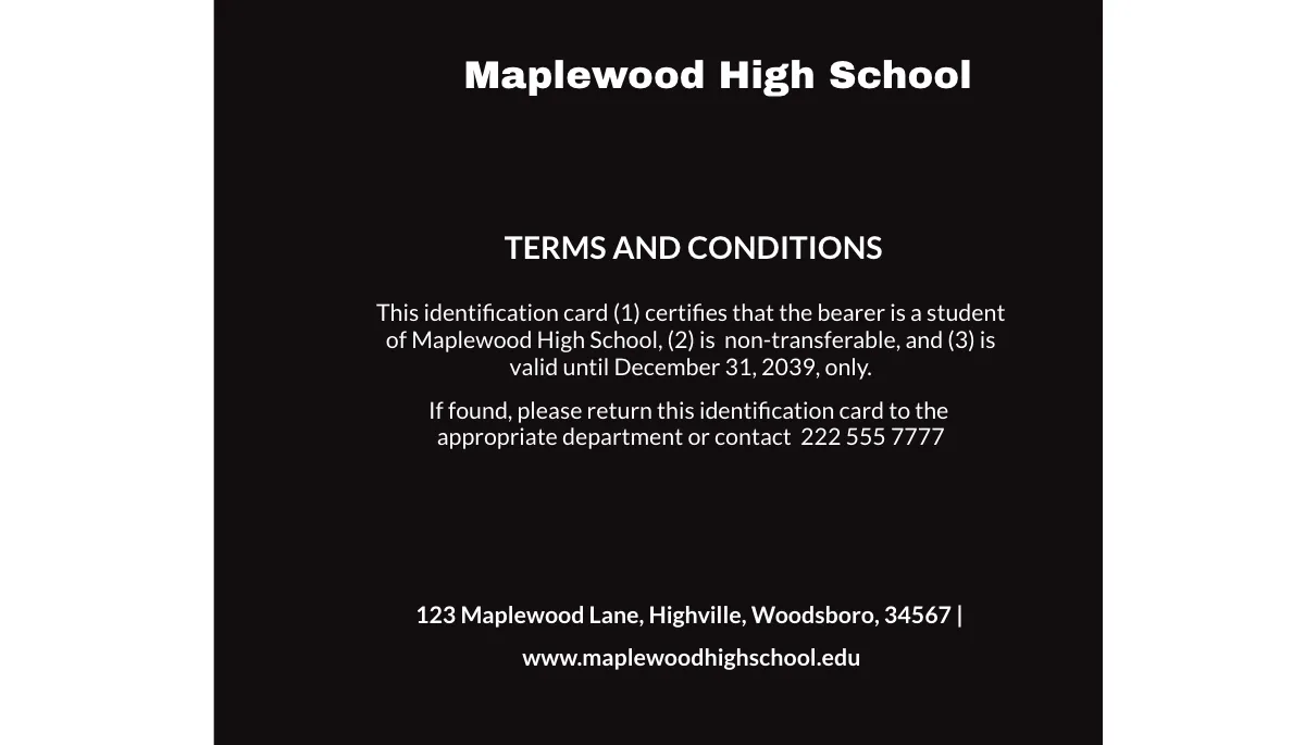 Free Printable Student ID Card Template to Edit Online