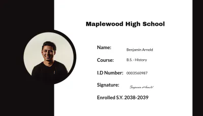 Free Printable Student ID Card Template to Edit Online