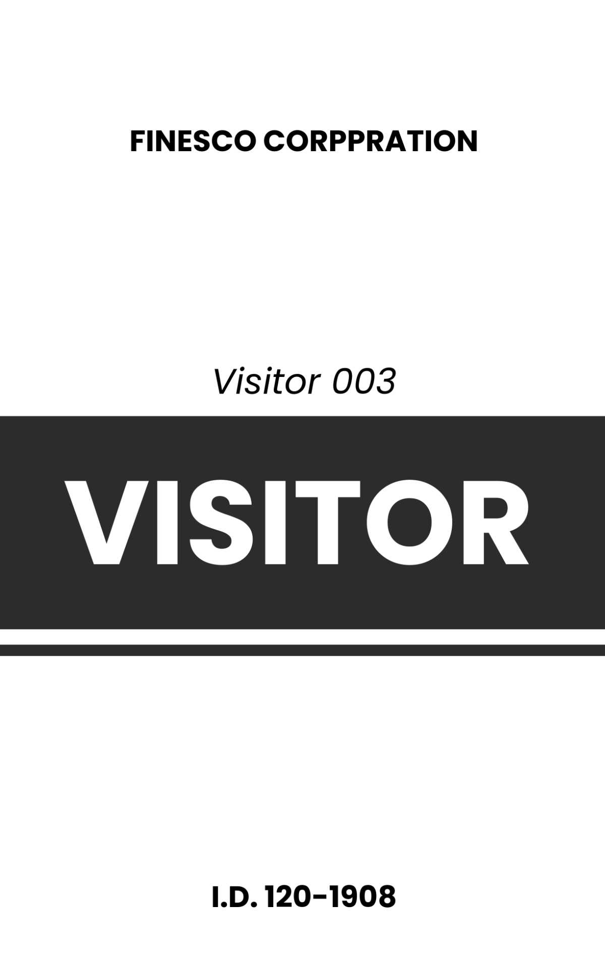 Printable Visitor/Guest ID Card