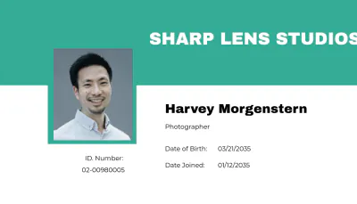 Free Professional Photographer ID Card Template to Edit Online