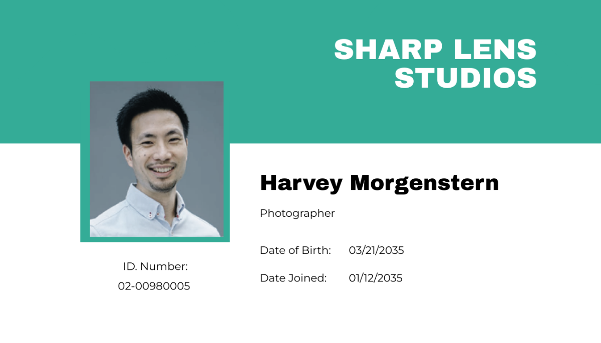 Professional Photographer ID Card Template